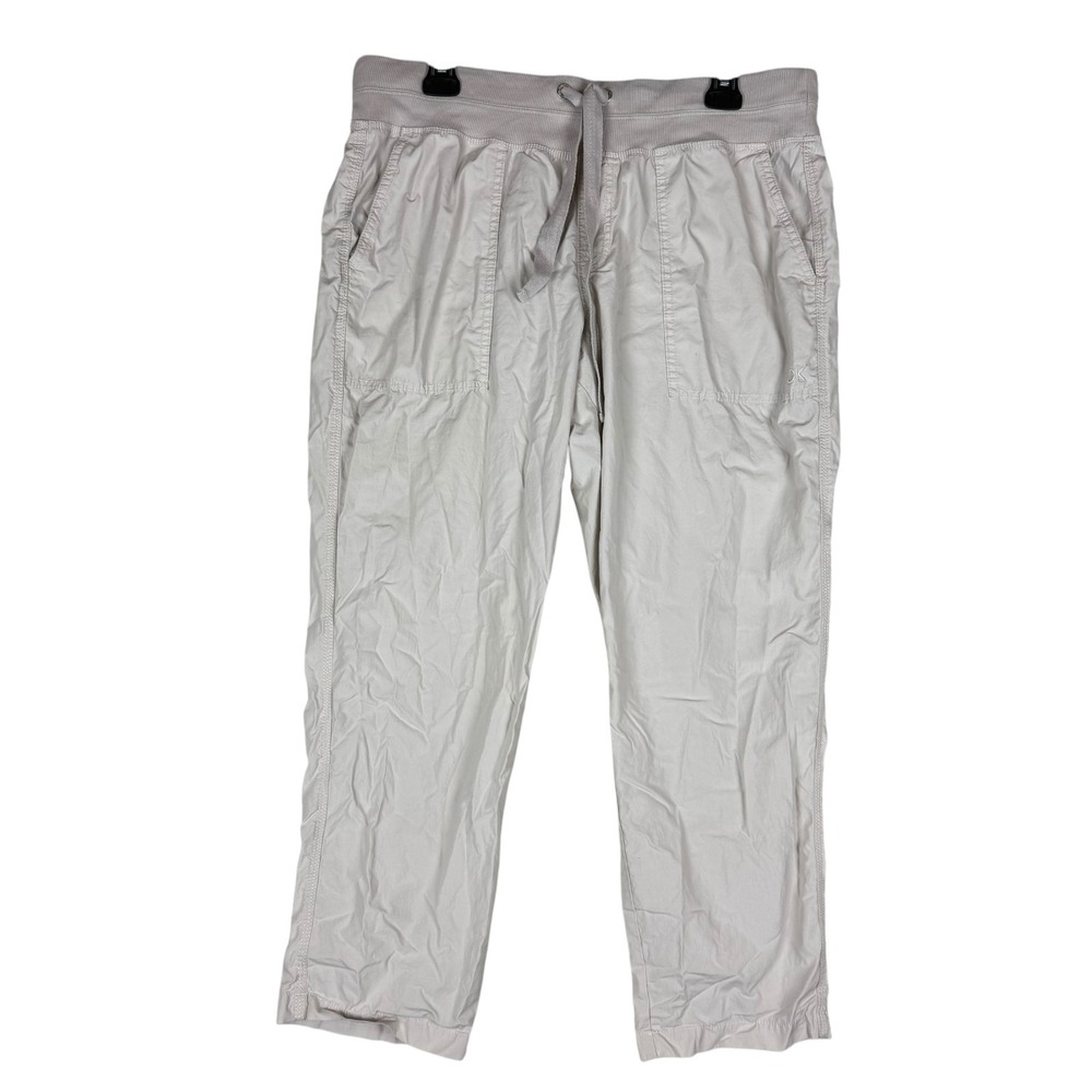 Calvin Klein Relaxed Parachute Pants‎ Womens Large Beige High Rise Straight Leg